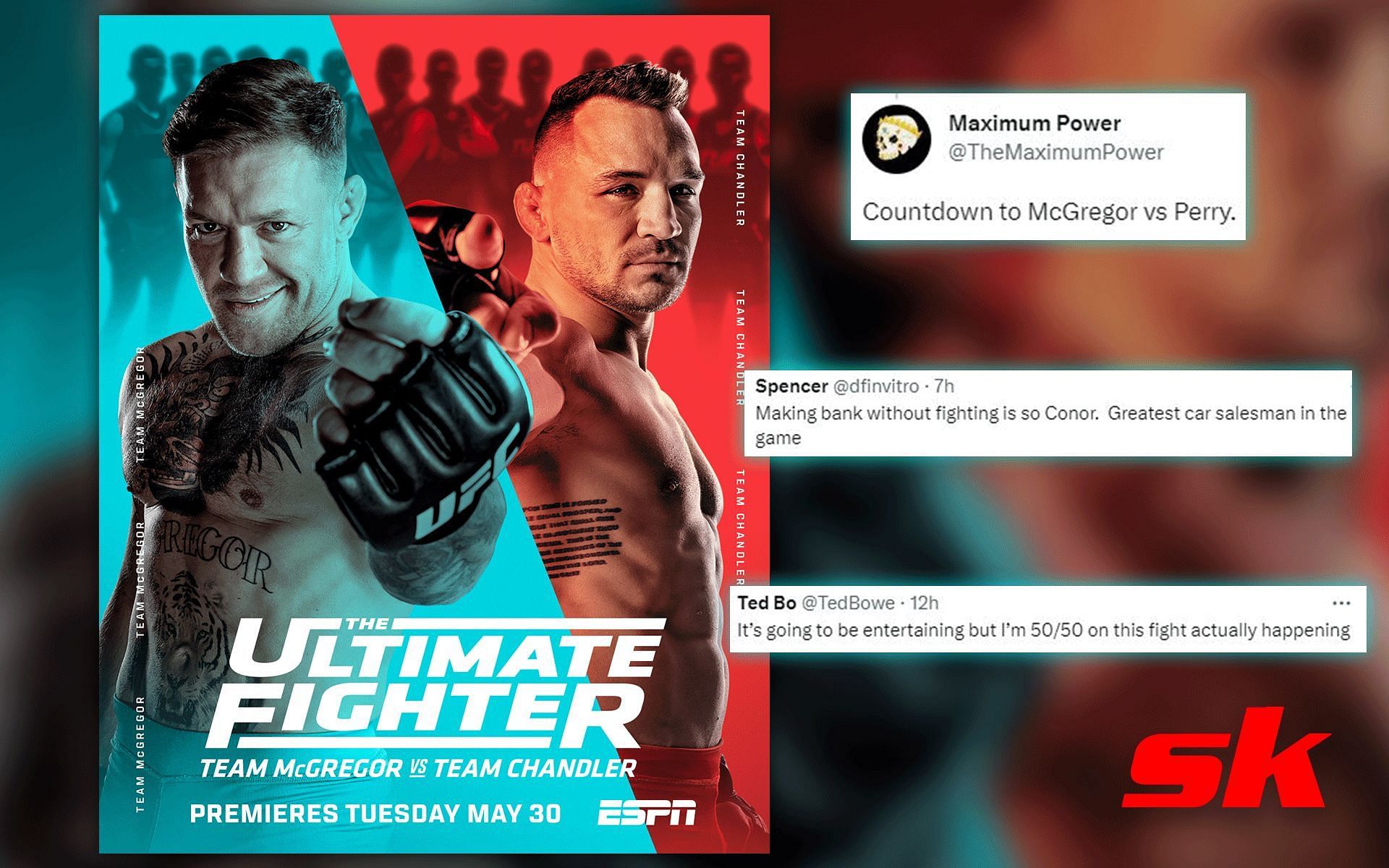 Fans react to poster of Team McGregor vs. Team Chandler [Images via: @ufc on Twitter]