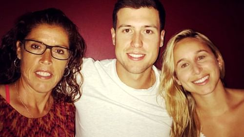 The late LA Angels pitcher, Tyler with his wife and mother.