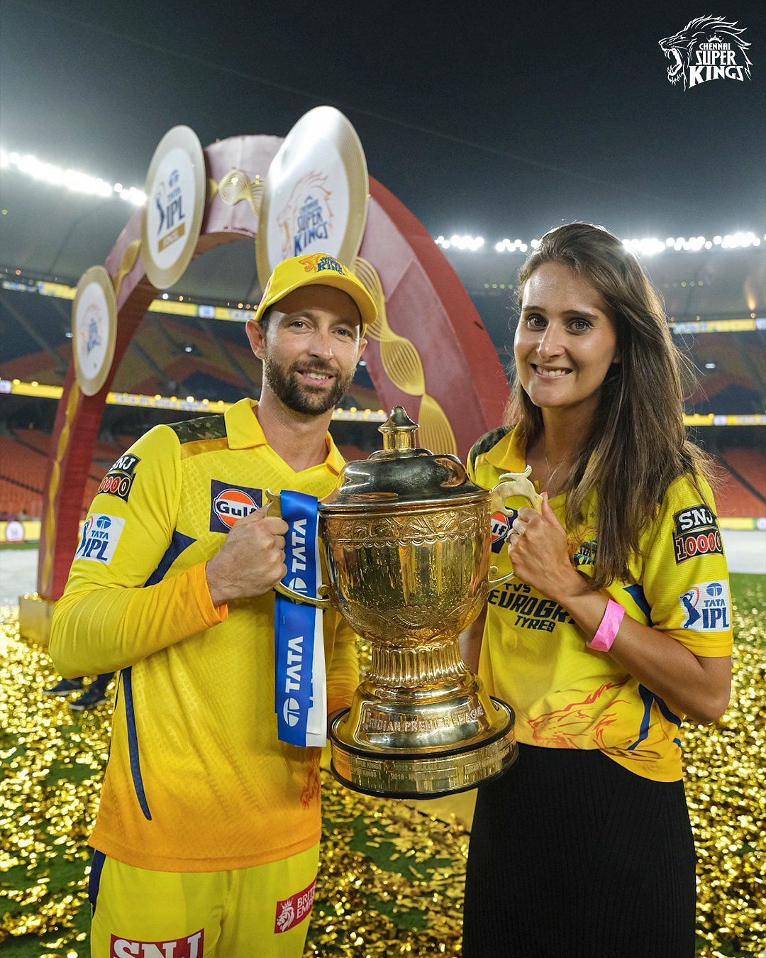 Devon Conway was the Player of the Final for scoring 47 off 25 balls. (Pic: @ChennaiIPL/ Twitter)