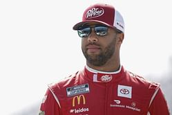 “Lmao this is comical” - Bubba Wallace reacts to claims about gaining positions during Truex-Logano wreck at Darlington