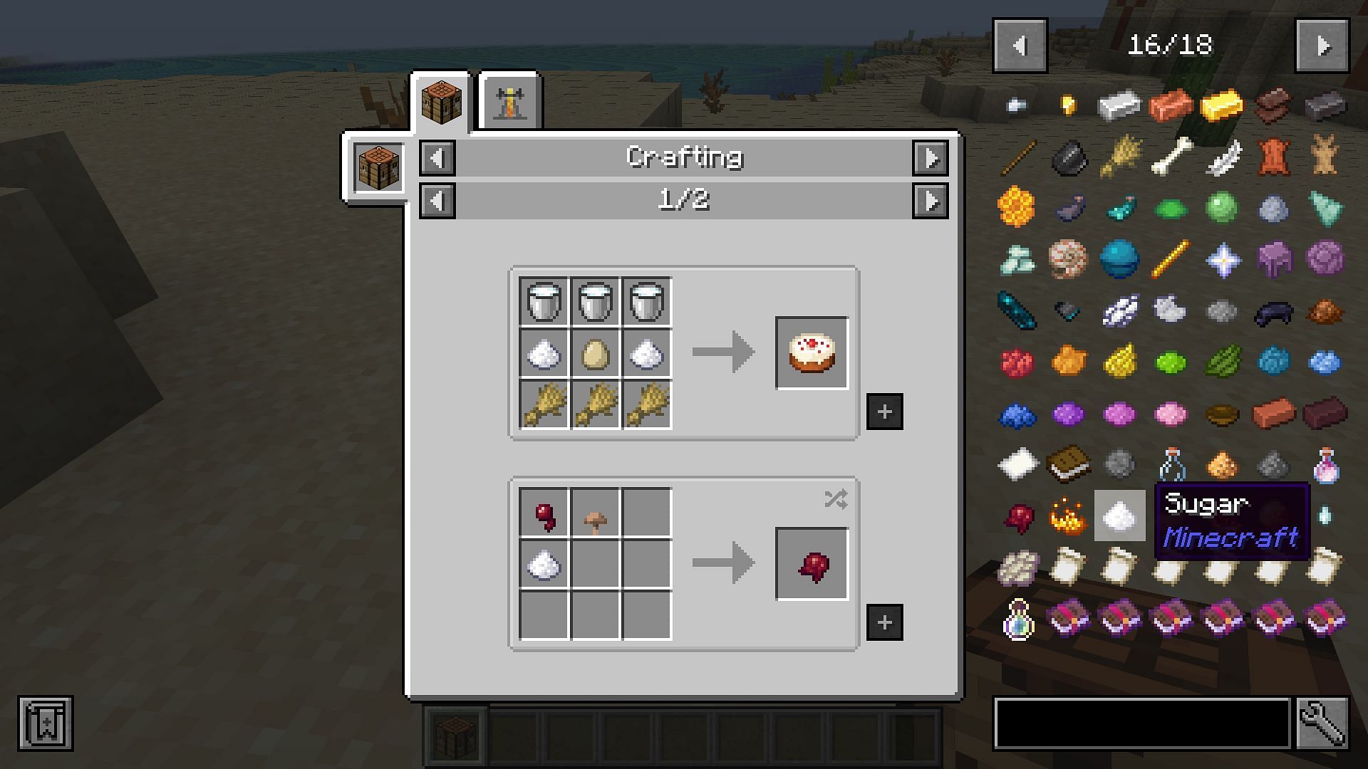 Just Enough Items changes the GUI interface to make it more intuitive in Minecraft (Image via Mojang)