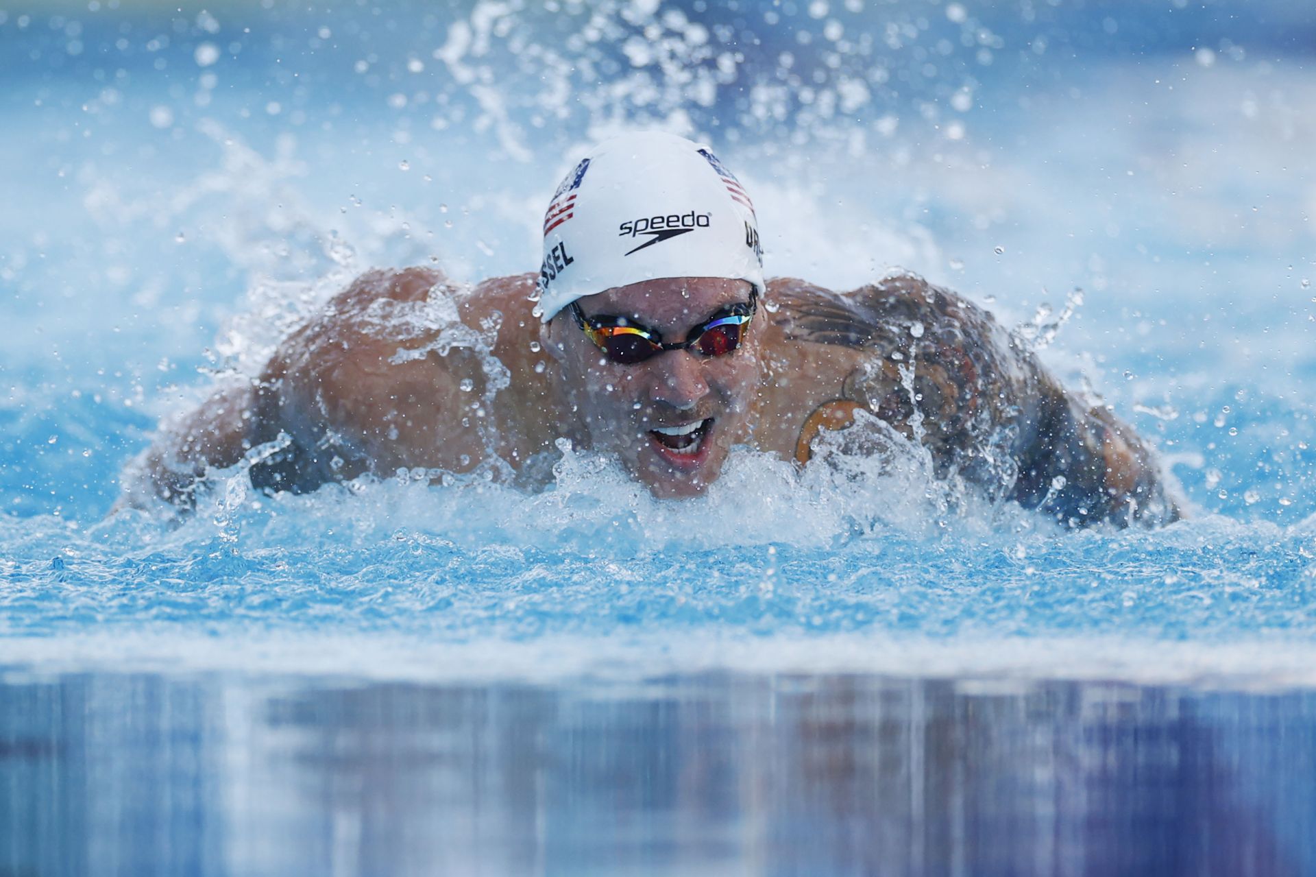 Caeleb Dressel competes in the Men's 100m Butterfly Final on Day 2 of the TYR Pro Swim Series at San Antonio at Northside Swim Center on March 31, 2022