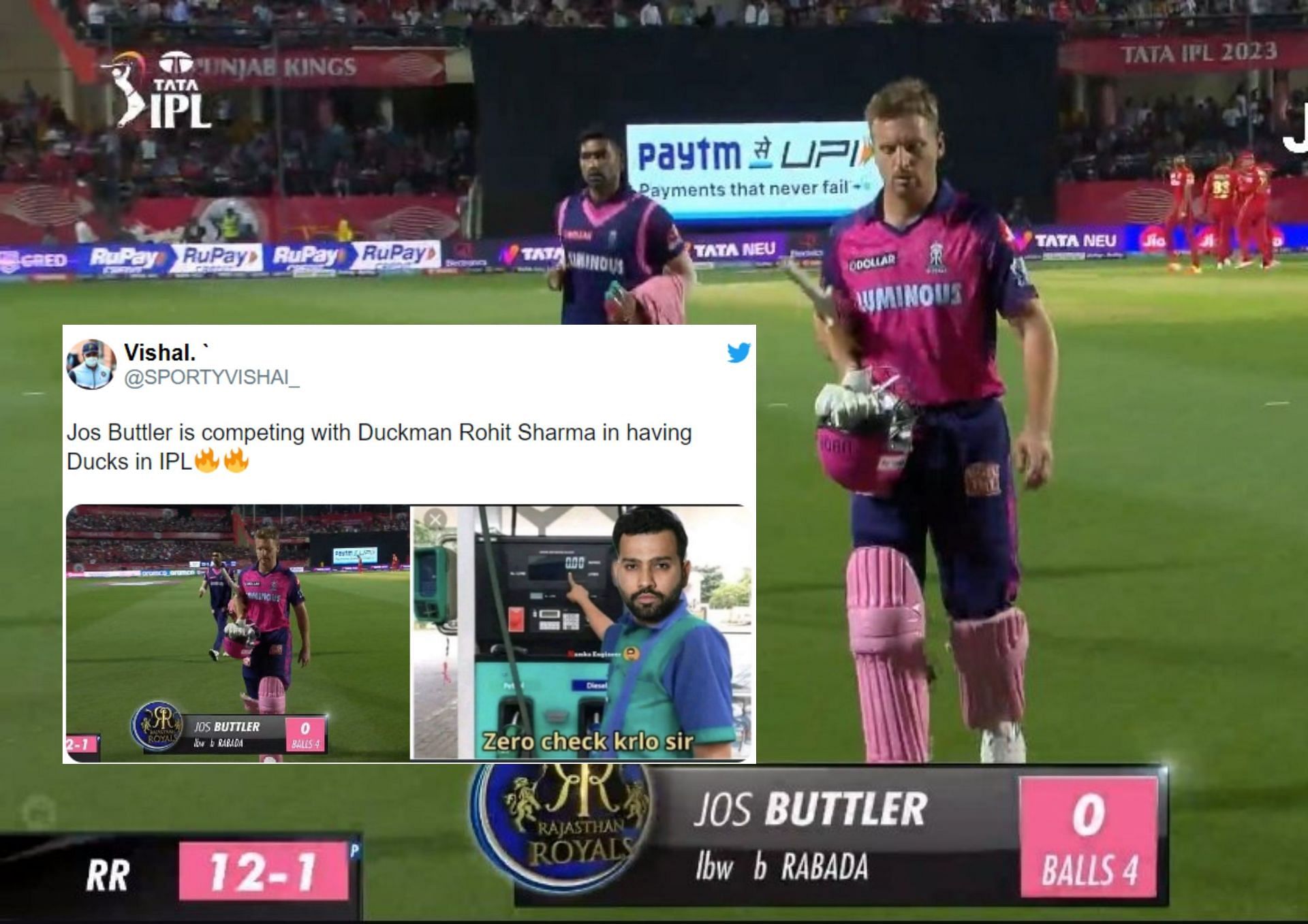 Fans troll Jos Buttler after his failure on Friday. 