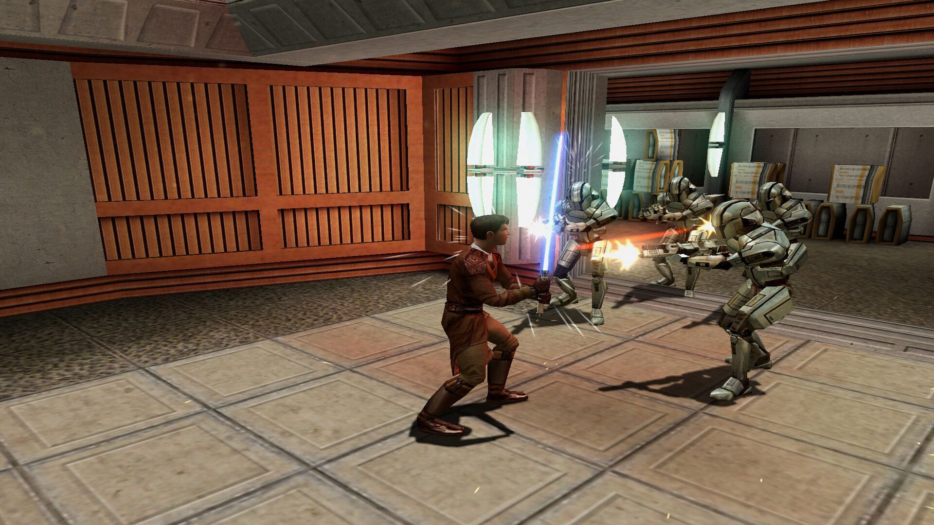 Lightsaber action in Star Wars Knights of the Old Republic (Image via Electronic Arts)