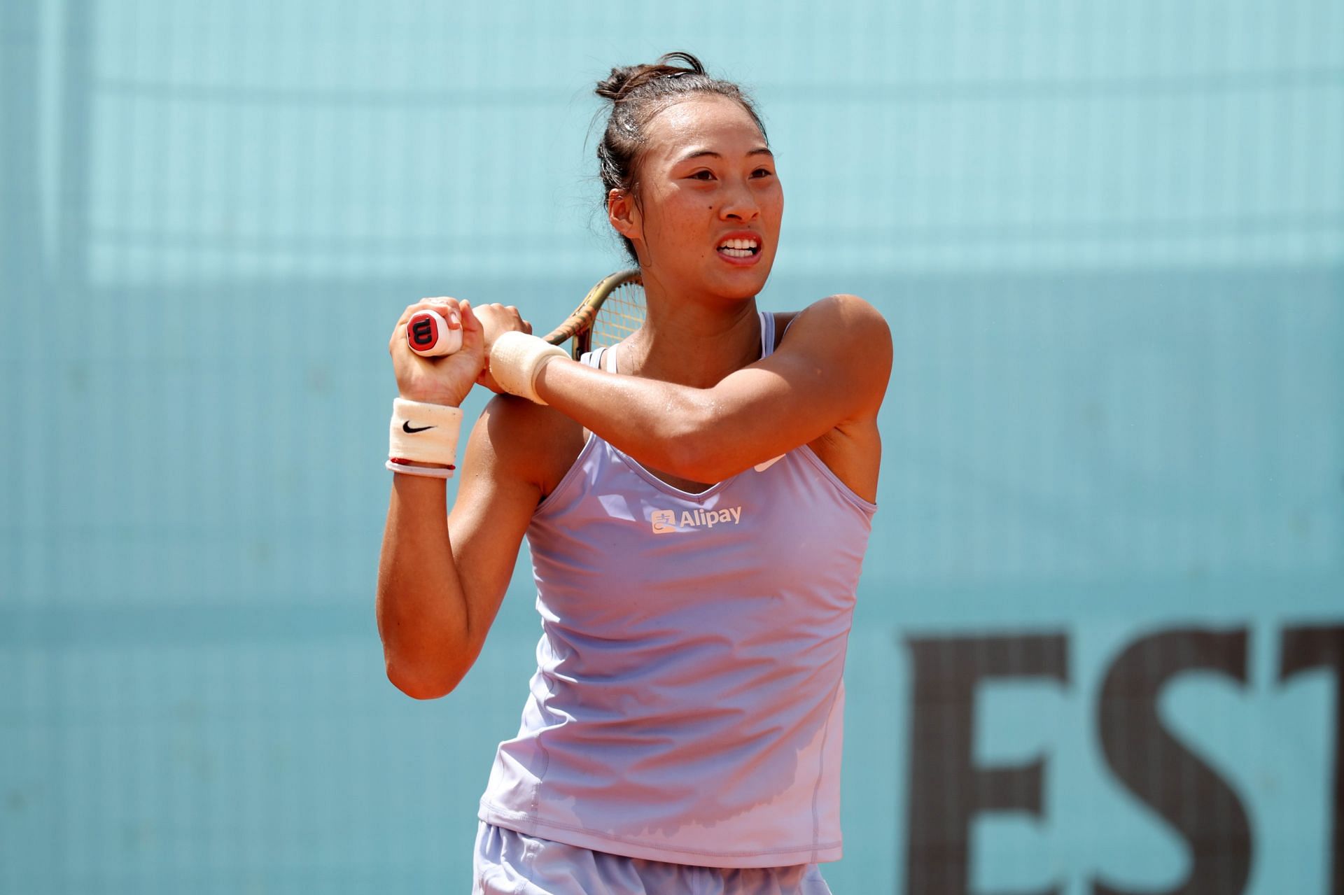 Qinwen Zheng at the 2023 Madrid Open.