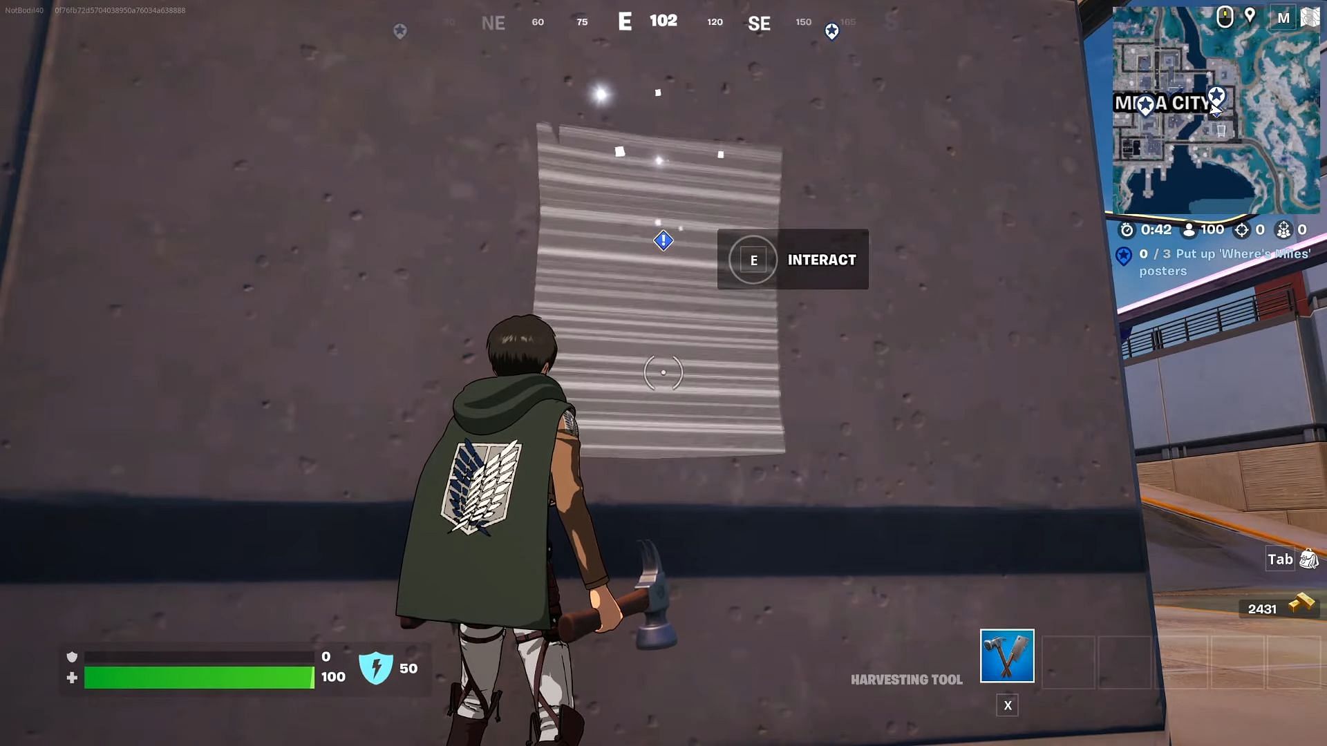 You can easily put up &#039;Where&#039;s Miles&#039; posters in Fortnite (Image via Epic Games)