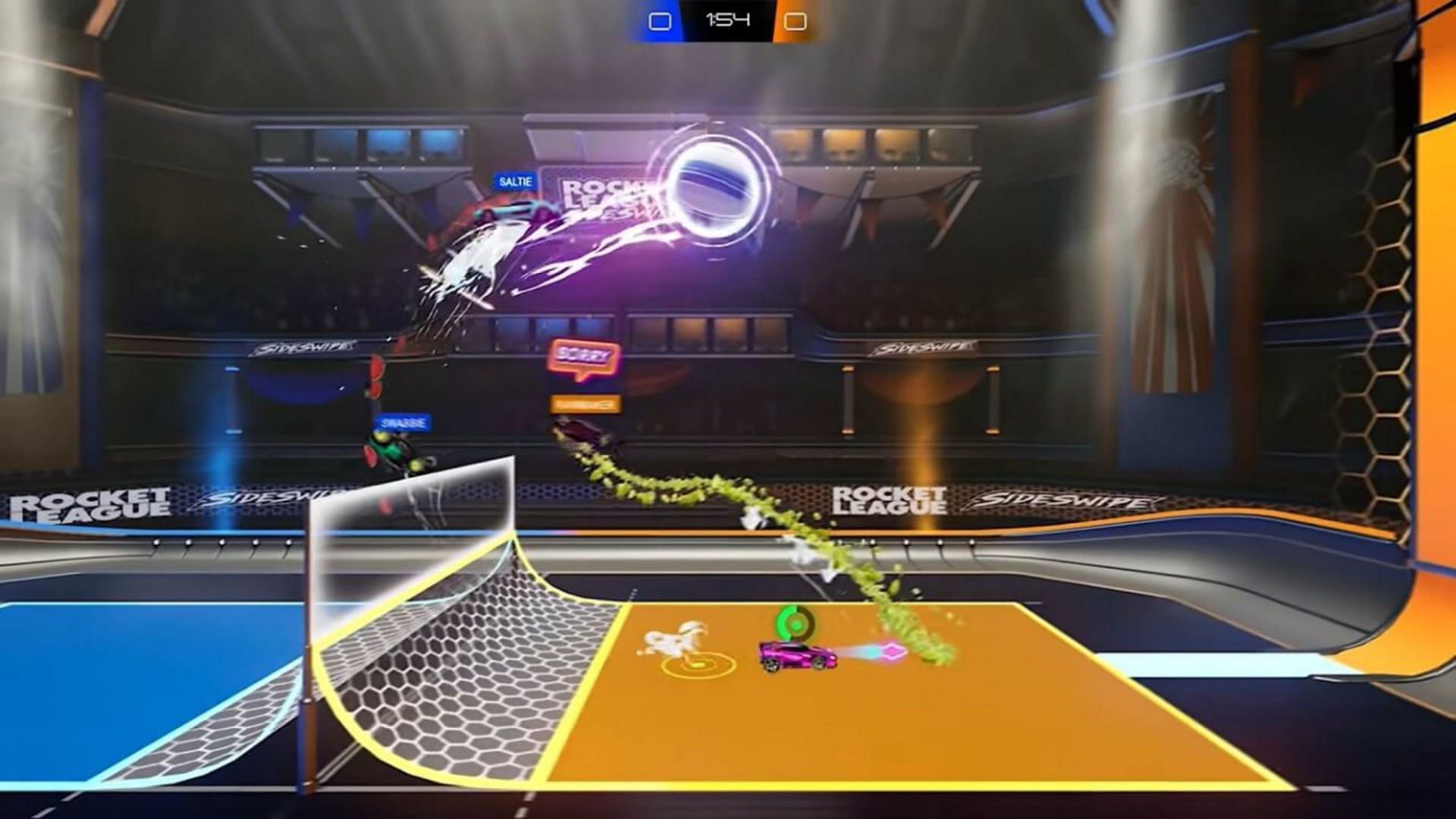 Volleyball mode in Rocket League Sideswipe (Image via Psyonix)