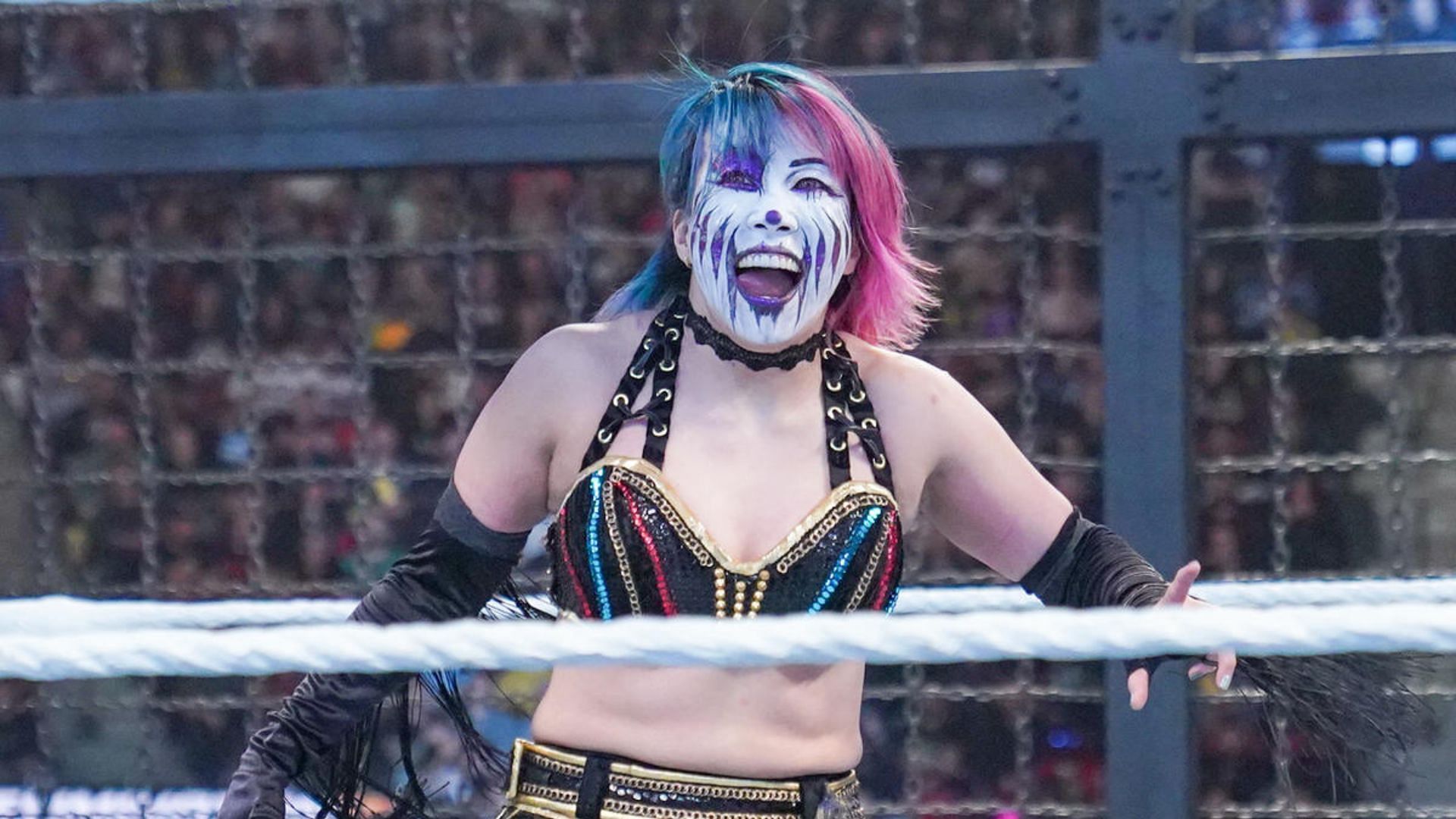 Asuka after winning at Elimination Chamber back in February.