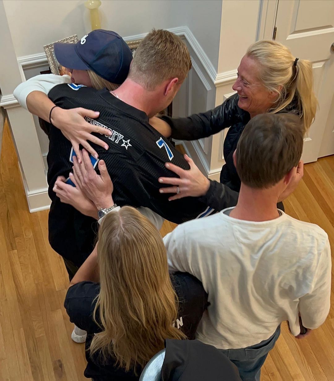 The Levis family celebrates after Will Levis was drafted by the Tennessee Titans (Image credit: Instagram.com/kelleylevis)