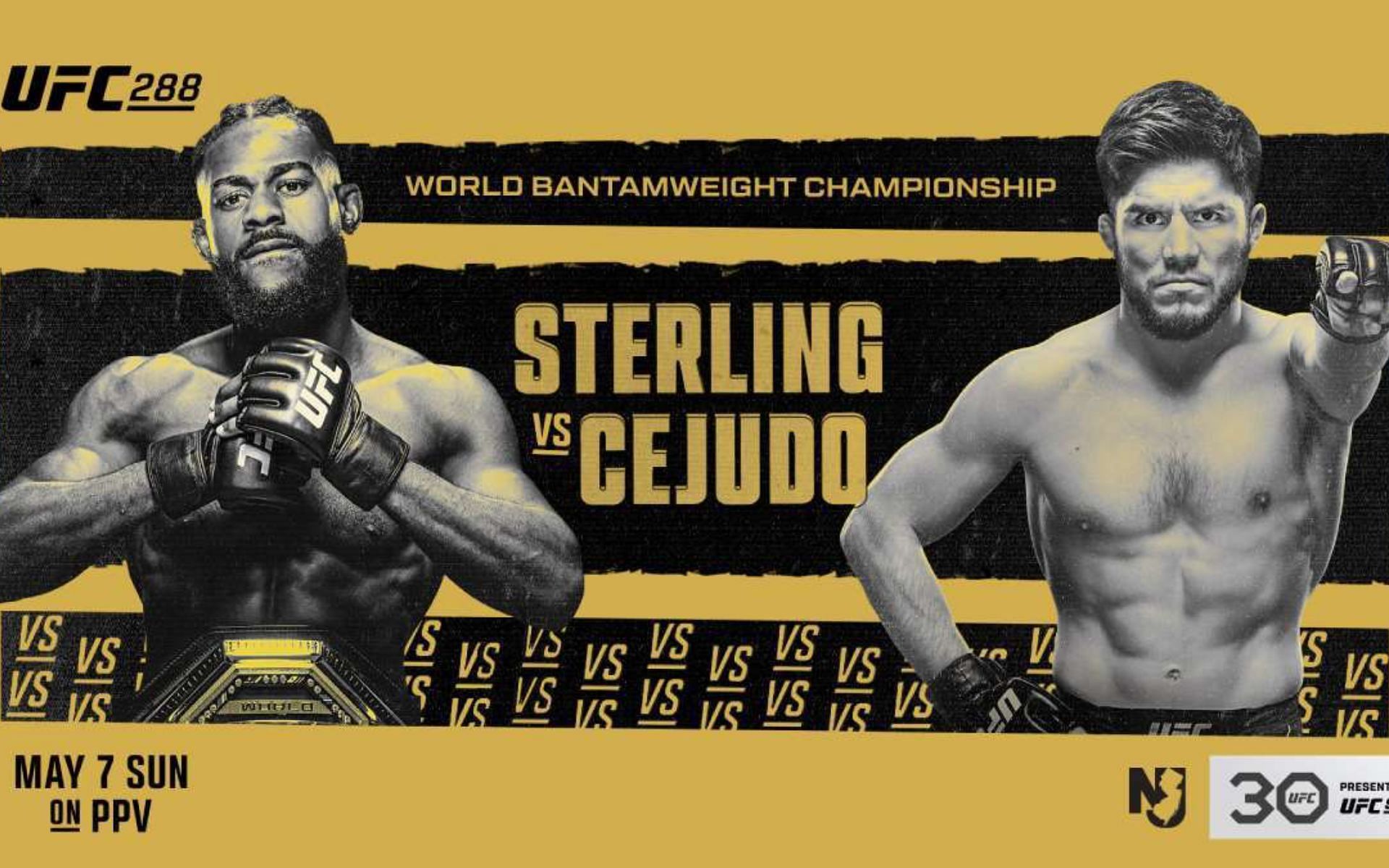 UFC 288 poster featuring Aljamain Sterling and Henry Cejudo. [via UFC]