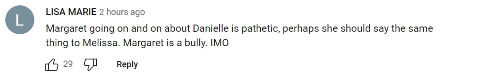 Fans slam Margaret for her comments about Danielle on RHONJ (Image via YouTube)