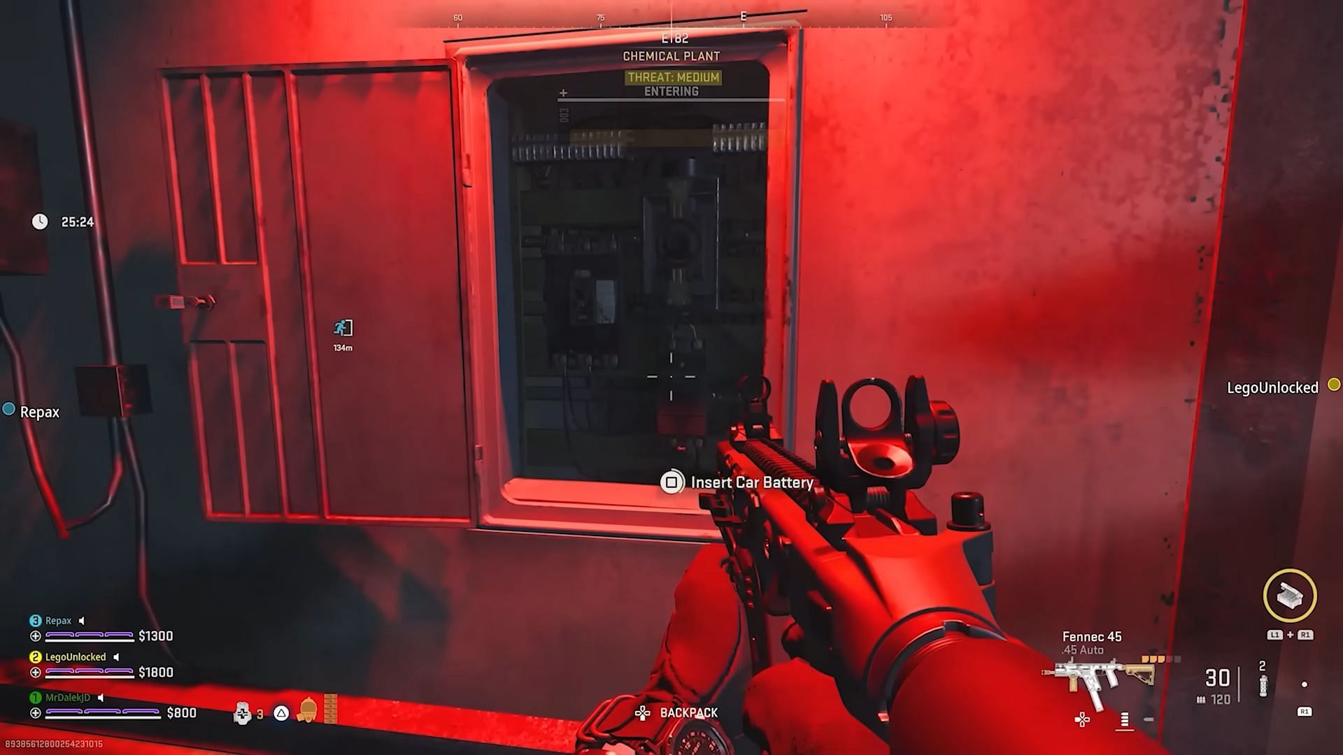 Inserting the battery in the connection point in Warzone 2&#039;s DMZ (Image via @MrDalekJD on YouTube)