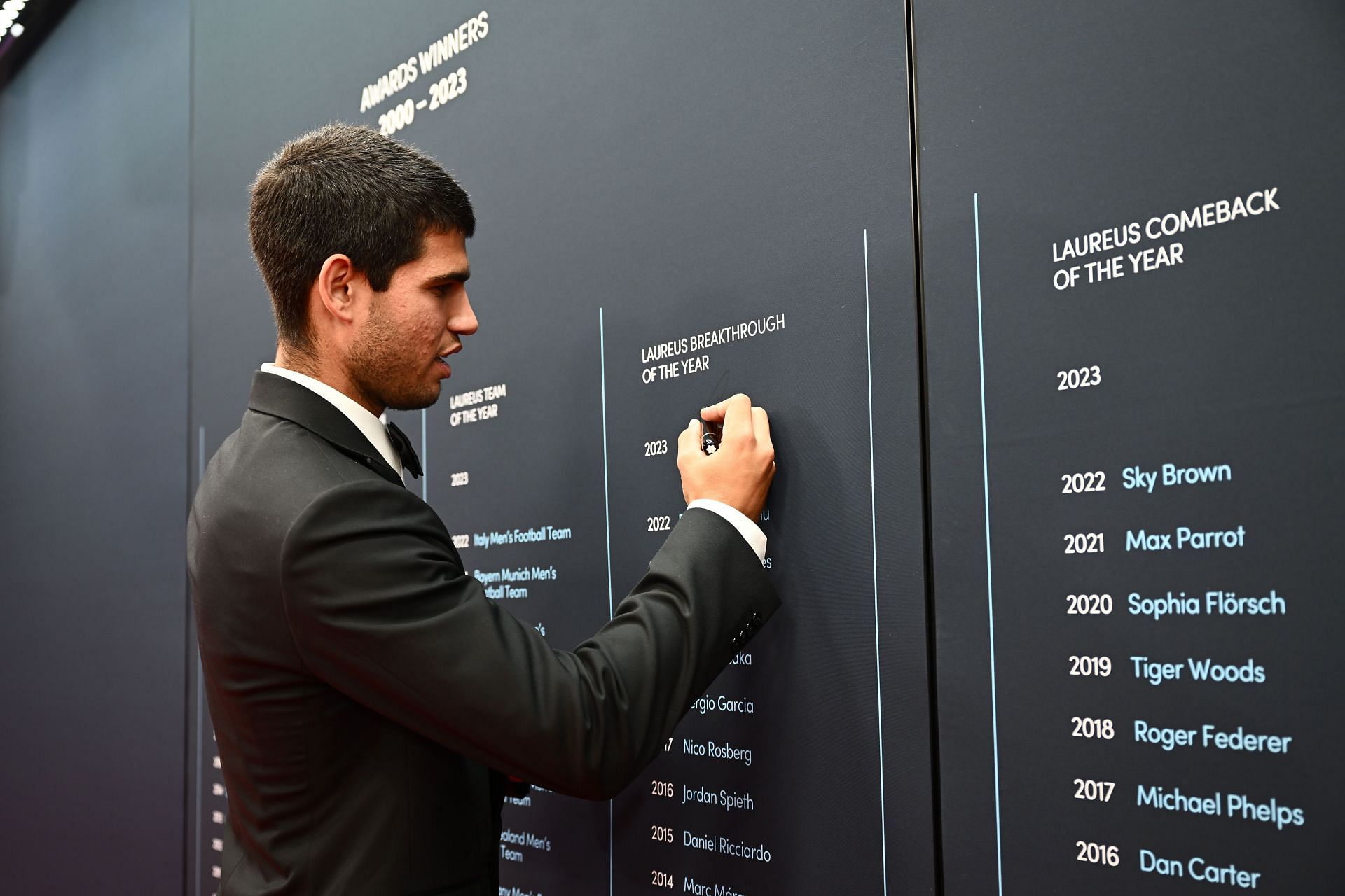 Carlos Alcaraz at the 2023 Laureus World Sport Awards in Paris