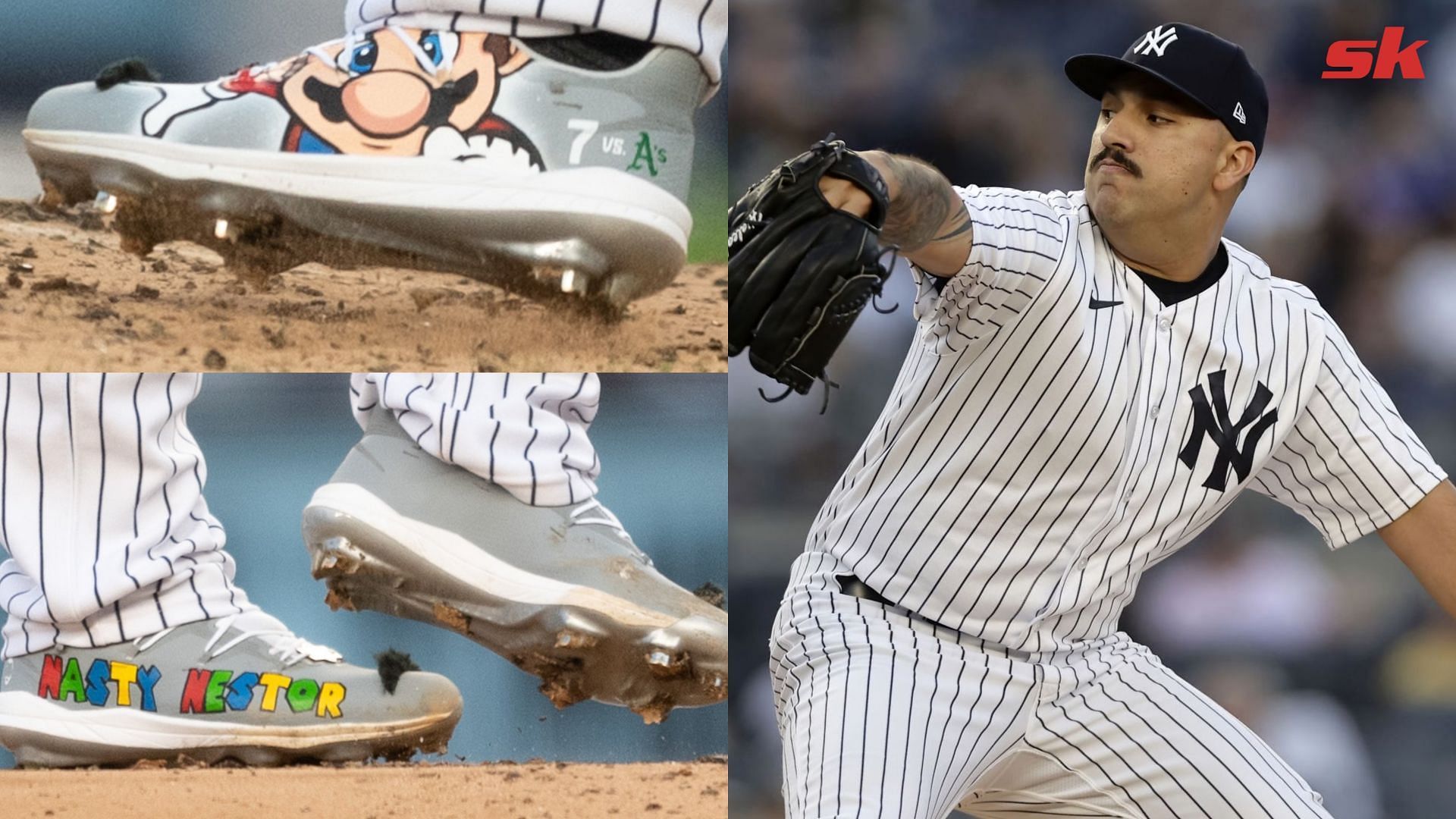 MLB fans annoyed with Yankees pitcher Nestor Cortes wearing Mario cleats vs A
