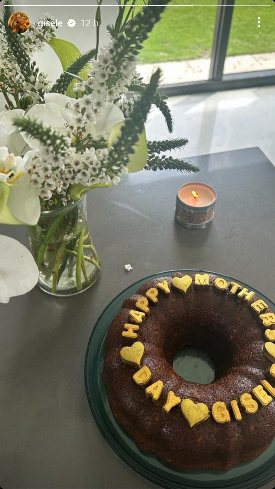 Gisele Bundchen shared the cake she received during Mother&#039;s Day. (Image credit: instagram.com/gisele)