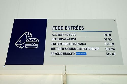 Menu for the 2023 PGA Championship (Image via Getty)