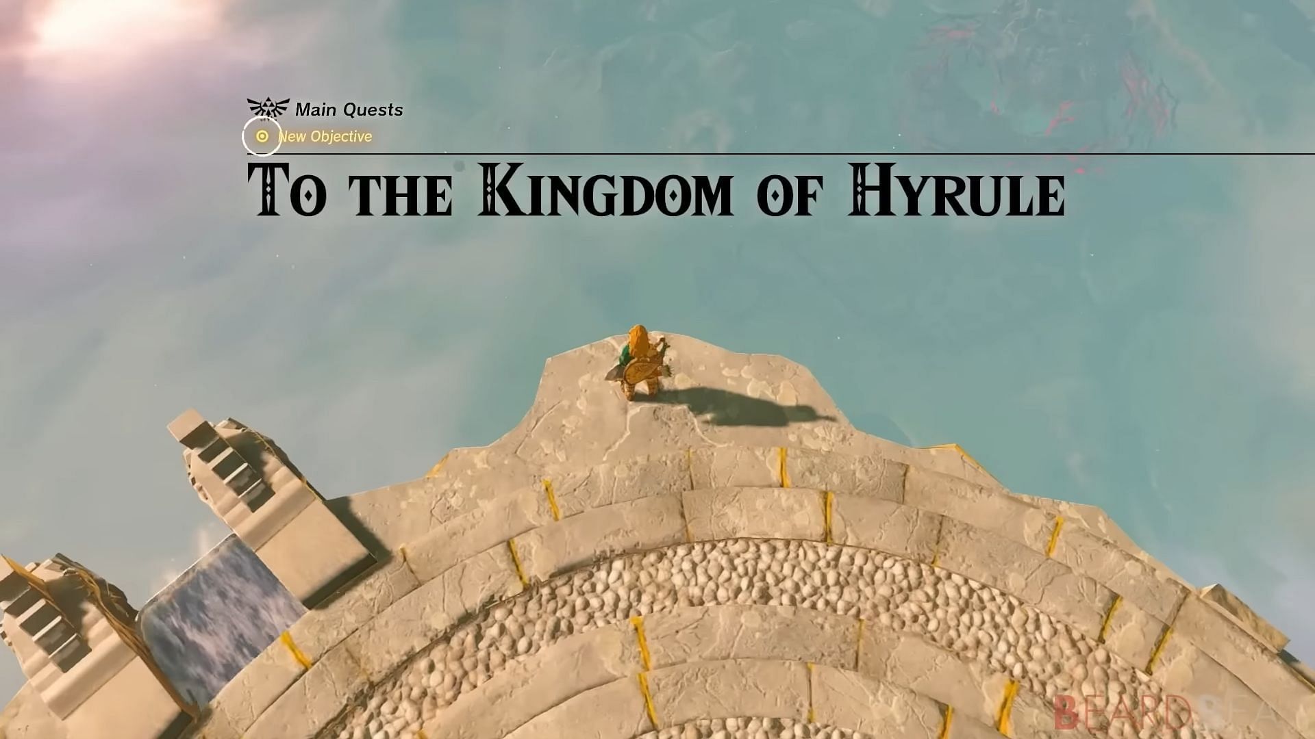 To The Kingdom of Hyrule quest in The Legend of Zelda Tears of the Kingdom (Image via Nintendo)