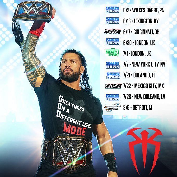 Roman Reigns' WWE schedule announced; major Premium Live Event