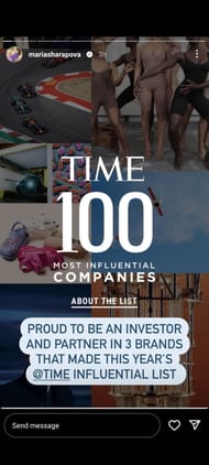 Maria's partnering brands are featured on Time's influential list (Credits: Maria IG)