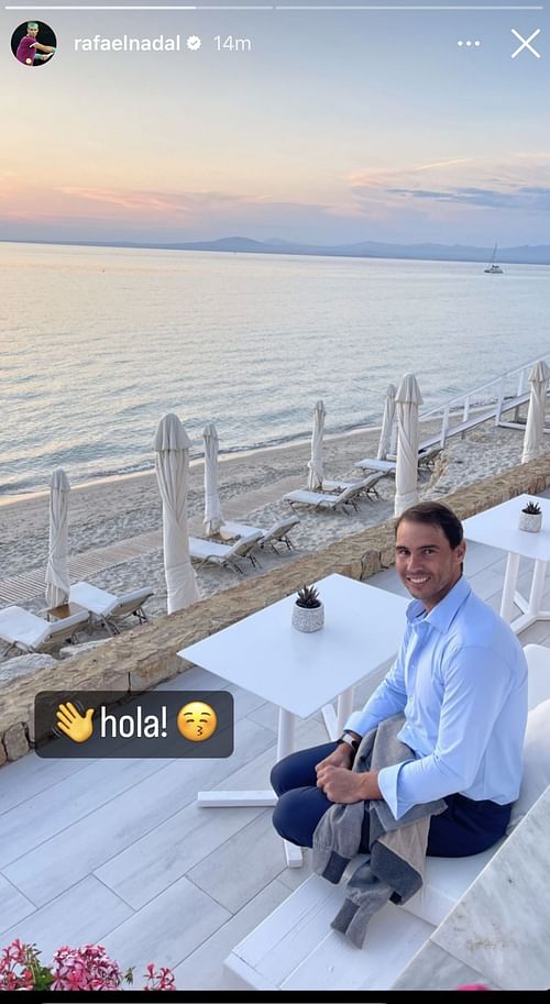 Rafael Nadal's Instagram story