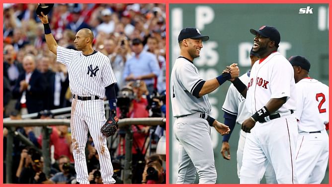 Yankees legend Derek Jeter reacts to recieving a Red Sox jersey on Fox MLB debut: "One of the worst gifts I’ve ever gotten"