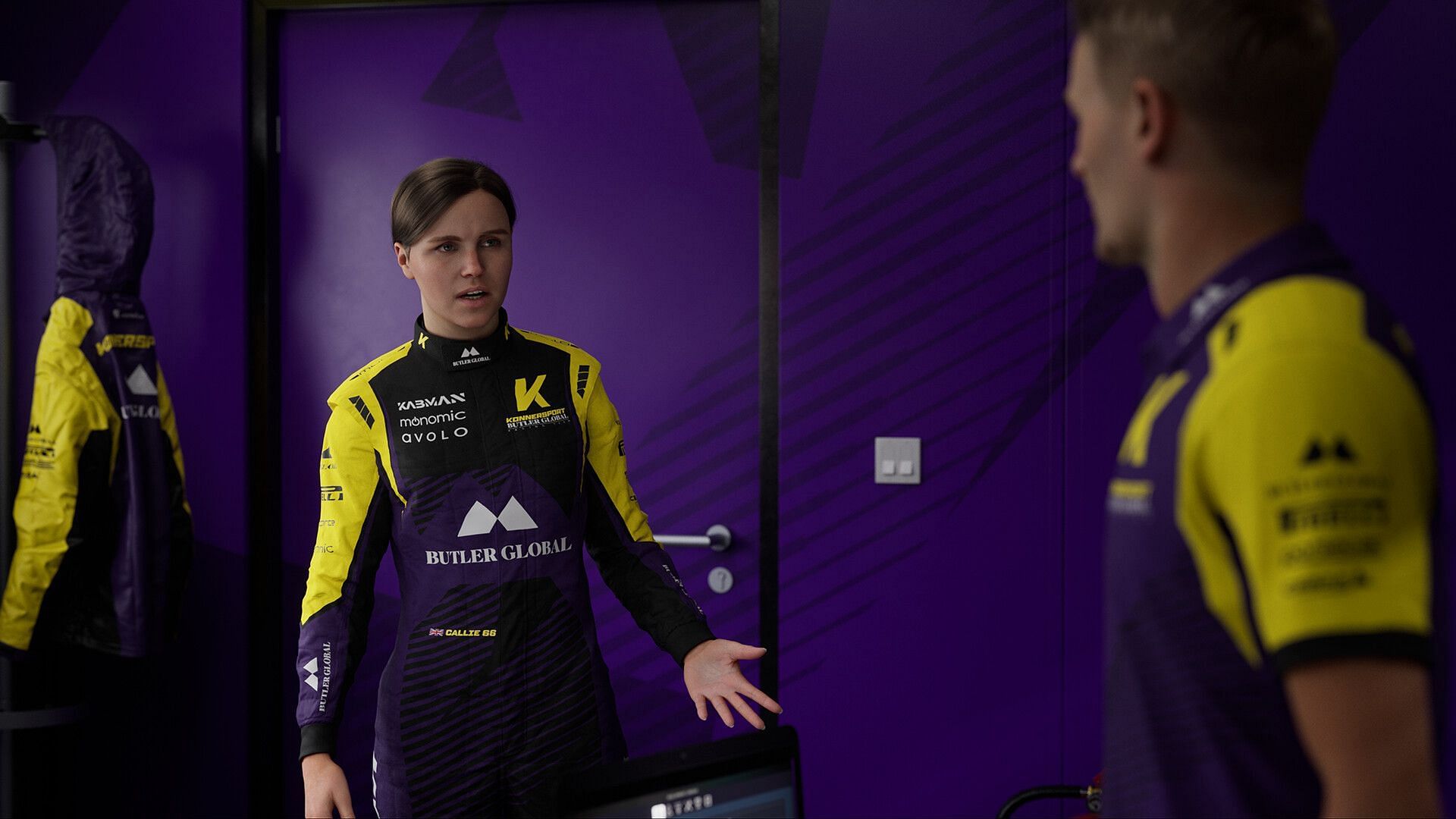 The look of the uniforms and logos in F1 23 isn&#039;t too impressive (Image via Electronic Arts)