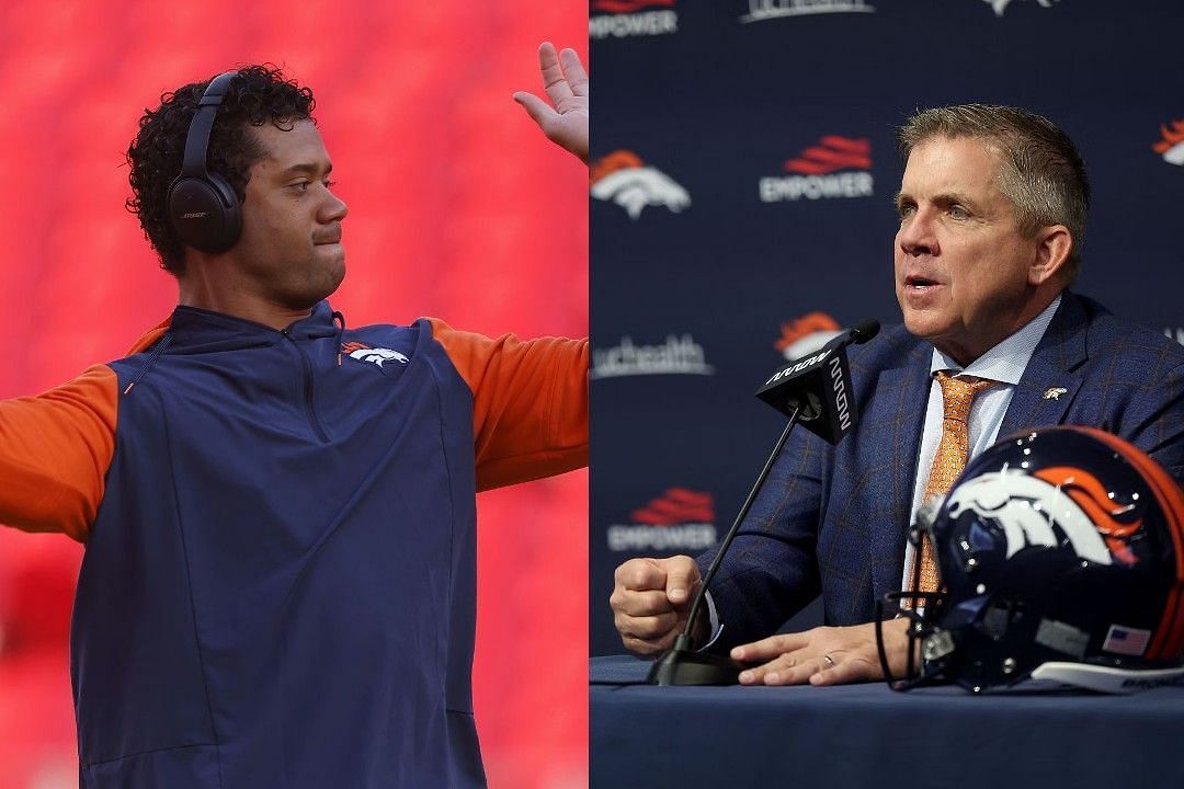 Russell Wilson, left, Sean Payton, right 