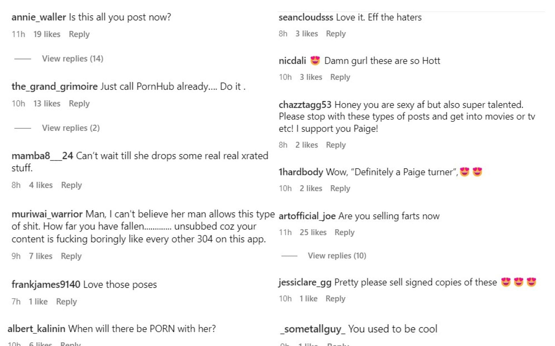 Fan reactions to VanZant&#039;s Instagram post