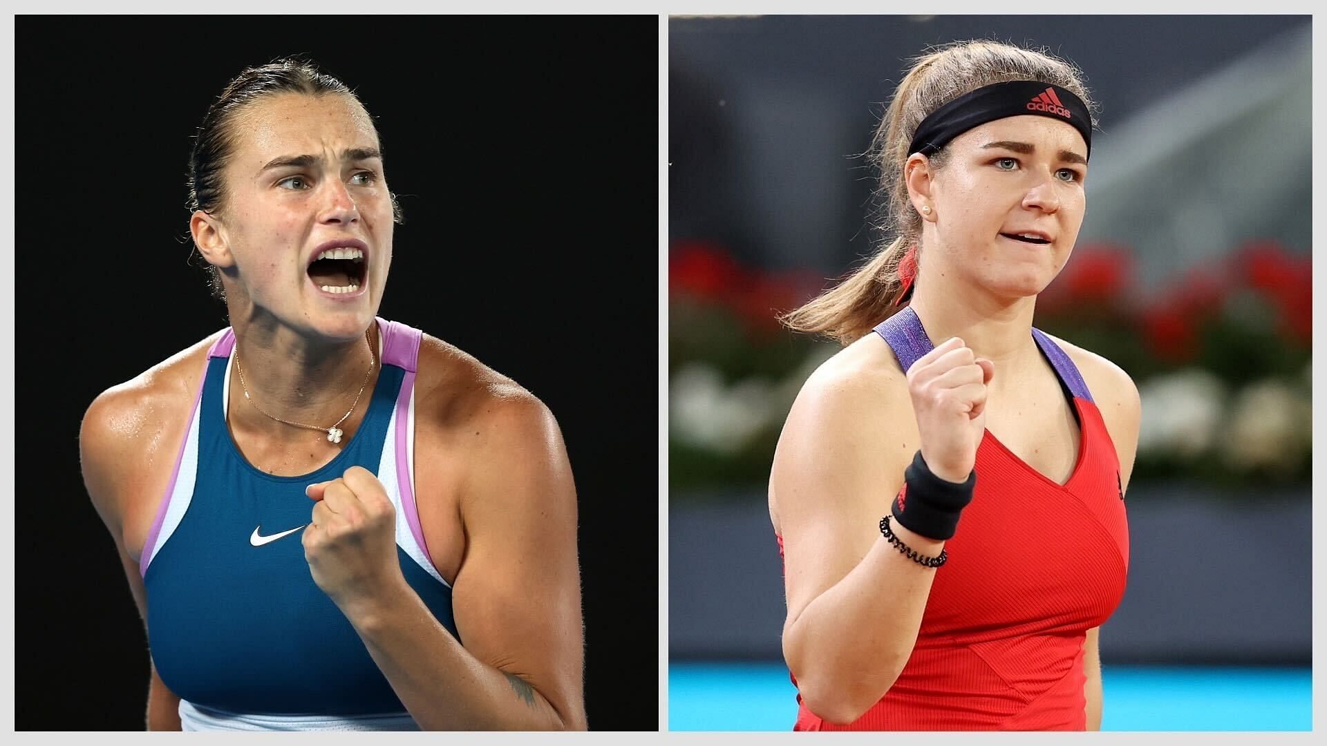 Aryna Sabalenka (L) and Karolina Muchova (R)