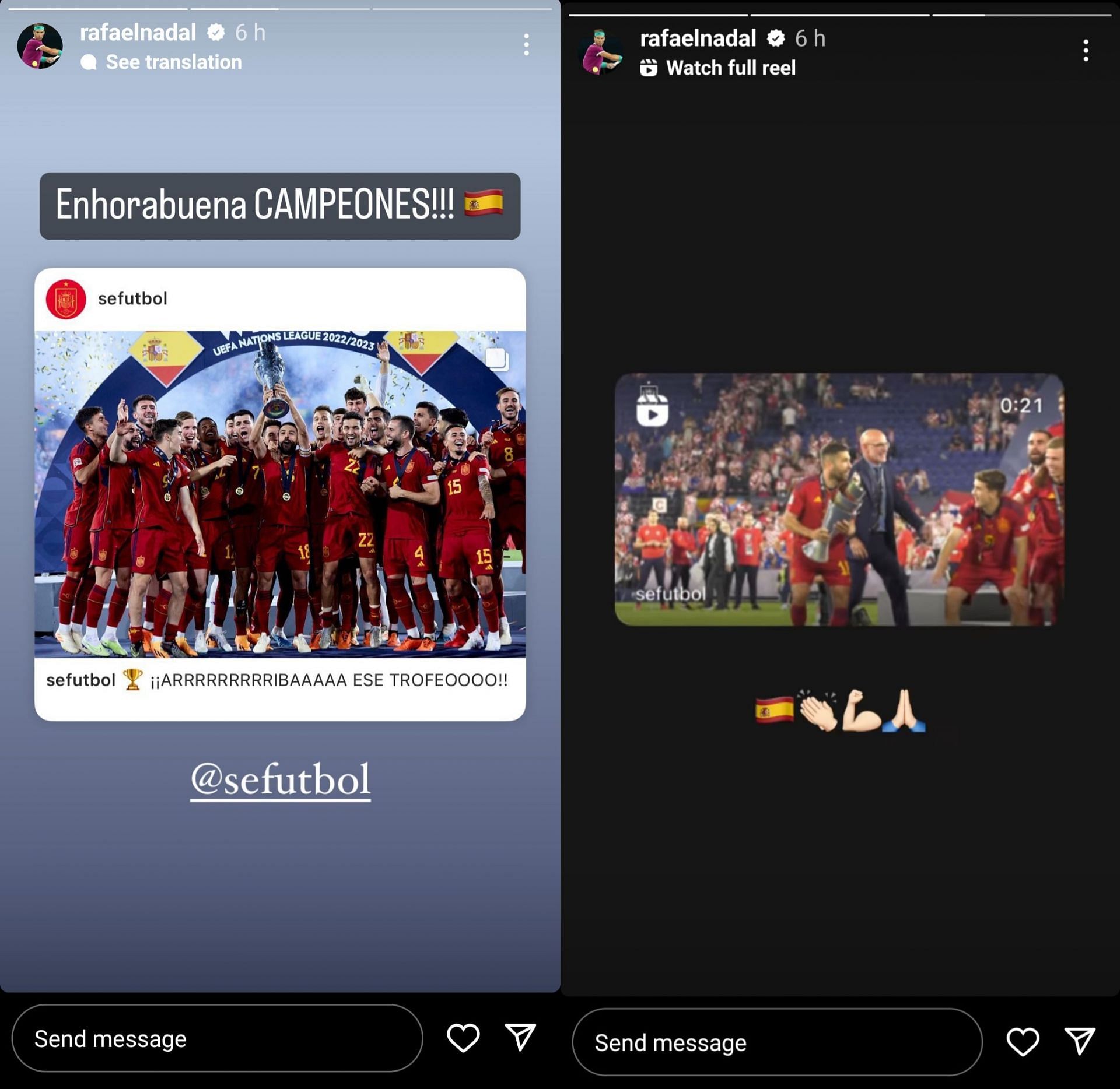 The Spaniard&#039;s Instagram story