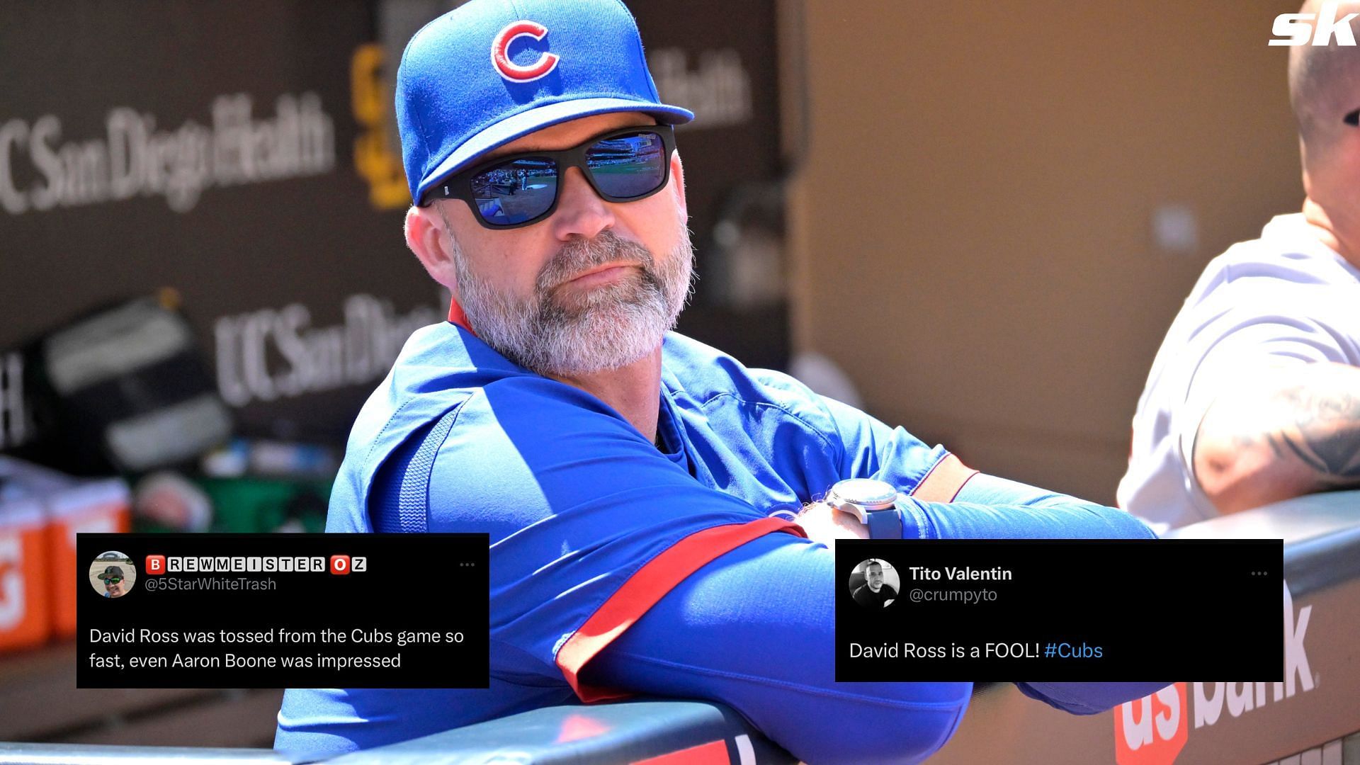 Chicago fans clown David Ross after manager was ejected early in game vs  Padres: Even Aaron Boone was impressed
