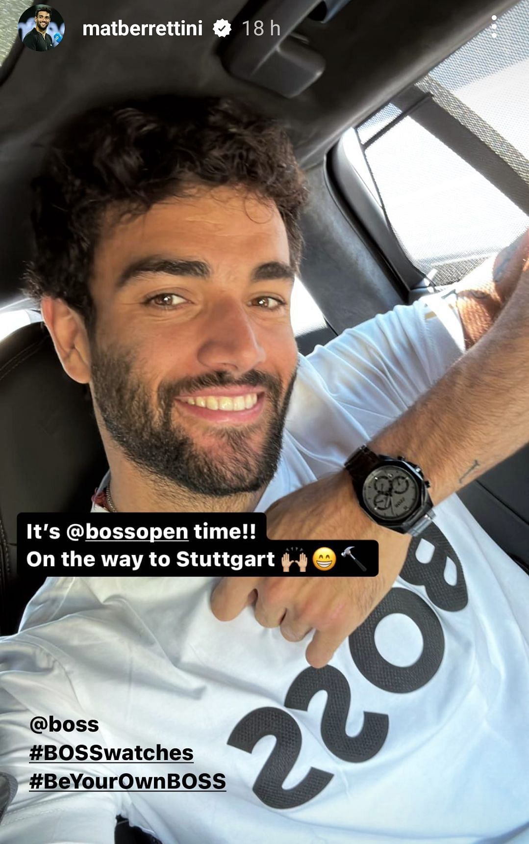 Matteo Berrettini en route to the Boss Open in Stuttgart
