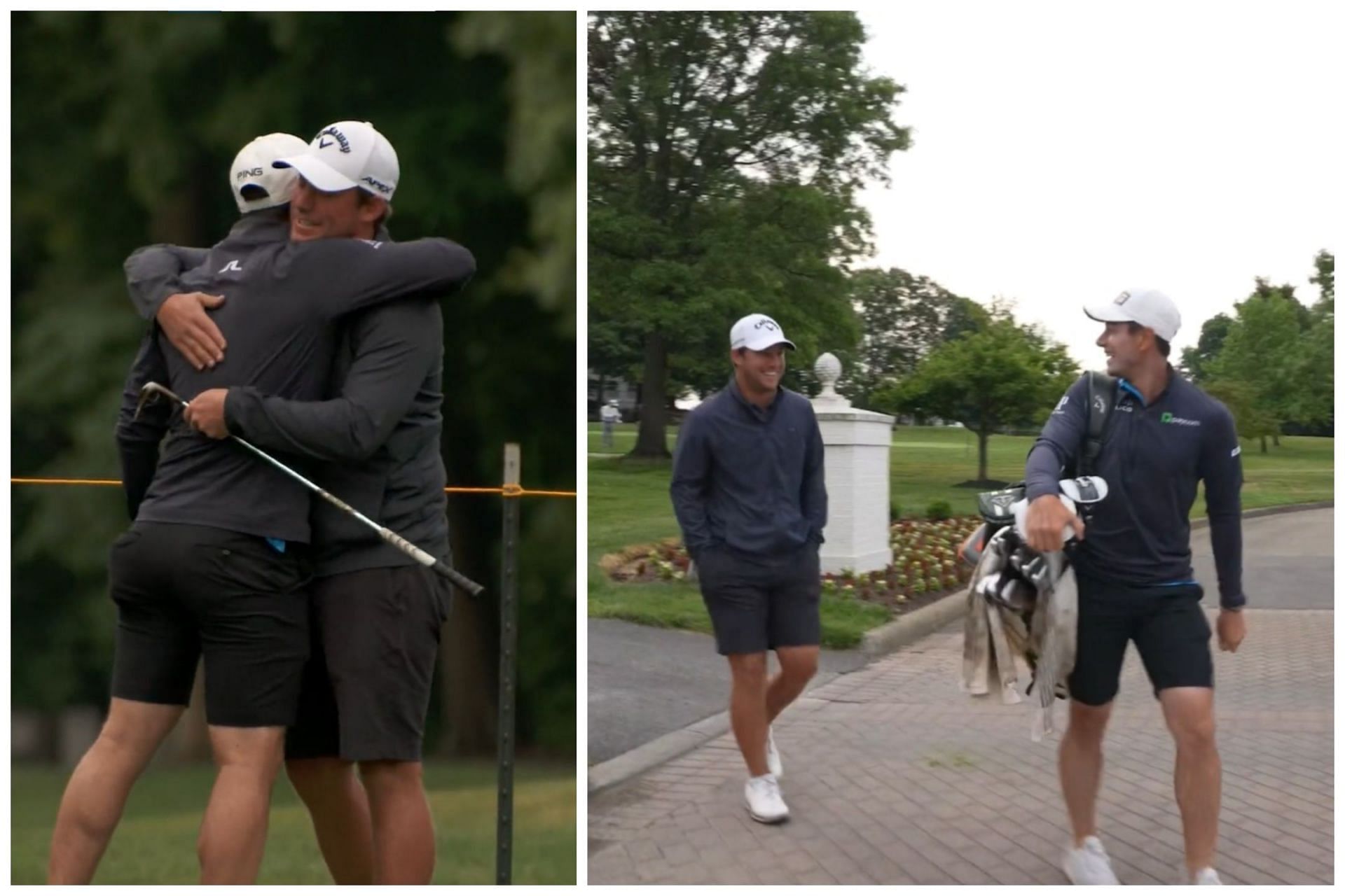 Viktor Hovland caddied for his friend Zach Bauchou at the US Open qualifying event at Brookside Golf &amp; Country Club (Image via Twitter/PGATOUR)