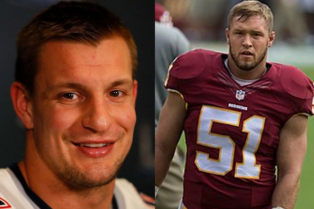 Rob Gronkowski, left, Will Compton, right 