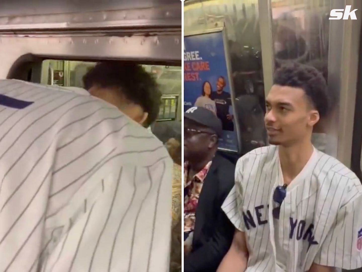 Victor Wembanyama Takes the Subway to Yankee Stadium to Throw