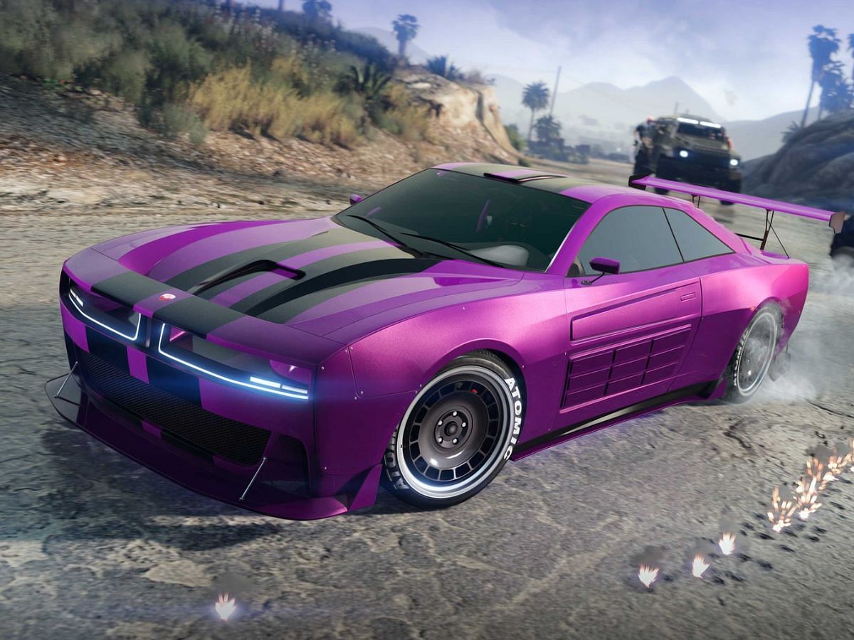 The Bravado electric muscle car as seen in the official Newswire (Image via Rockstar Games)