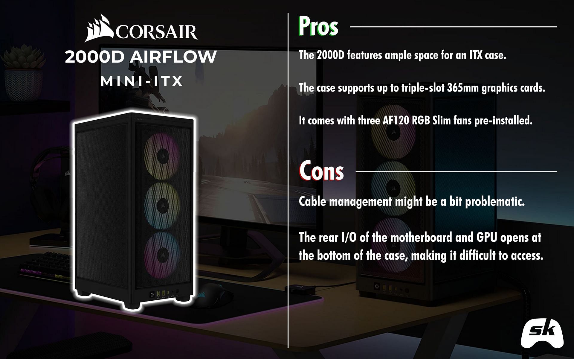 The Corsair 2000D Airflow is a solid mini-ITX case (Image via Sportskeeda)