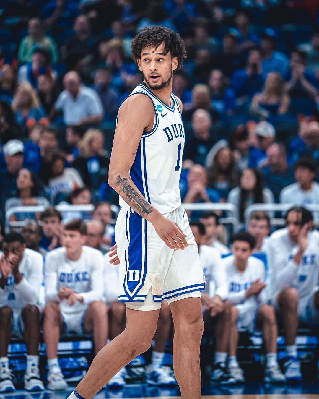 Dereck Lively II during a game for the Duke Blue Devils. Via Instagram.