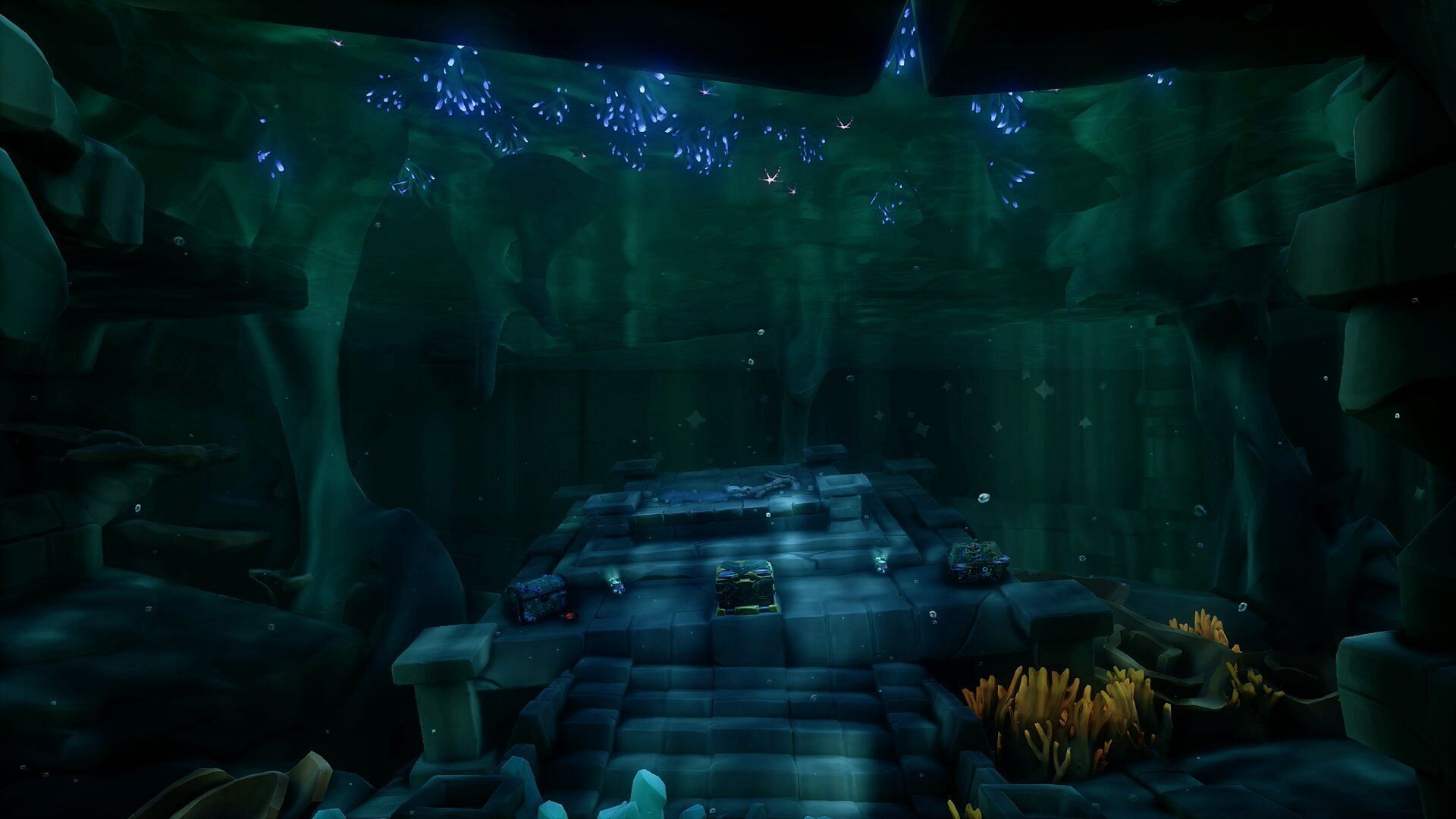 Swim towards this altar to get the journal (Image via Sea of Thieves)