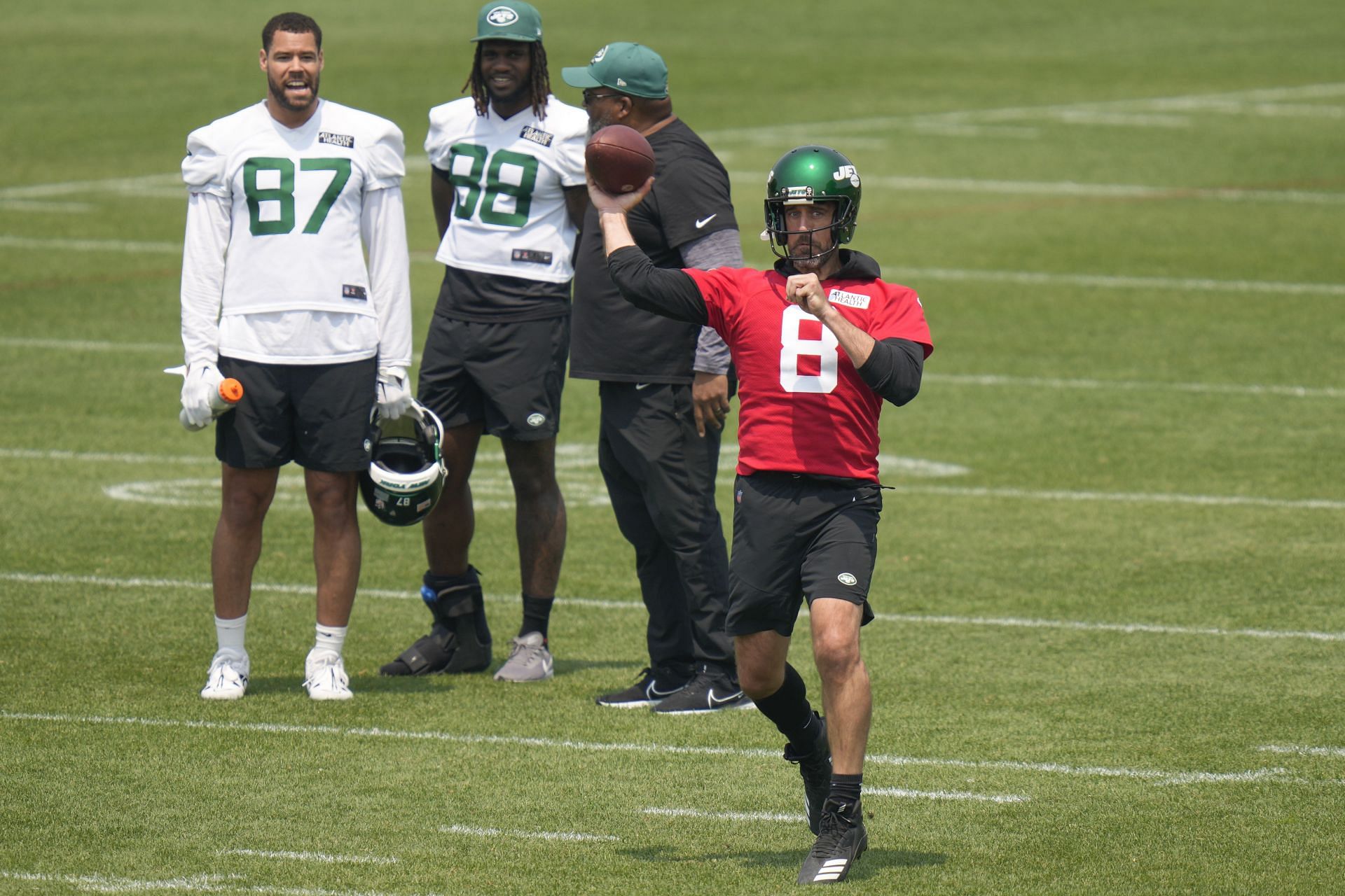 Rodgers at Jets minicamp.