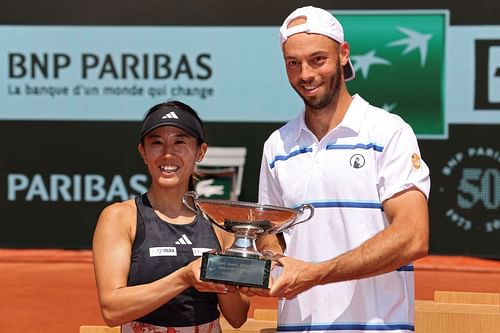 Miyu Kato and Tim Puetz pictured together at the 2023 French Open.