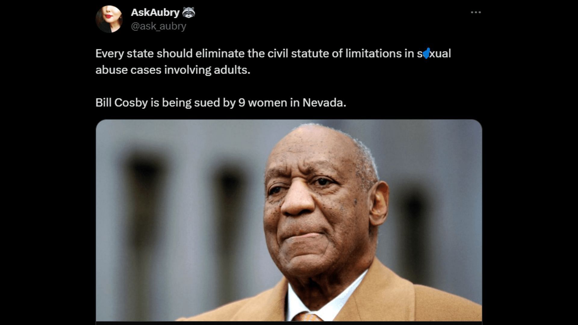 Netizens react to the accusations against Cosby (Image via Twitter/@ask_aubry)