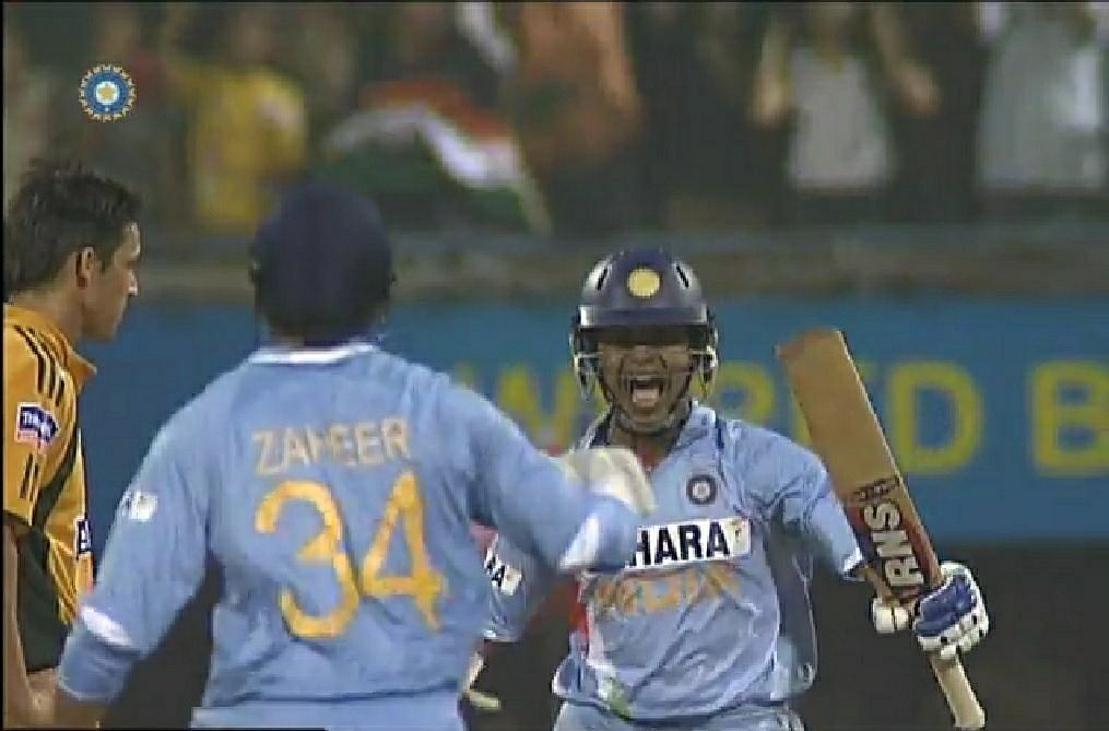 Zaheer Khan and Murali Kartik ecstatic after taking India across the line