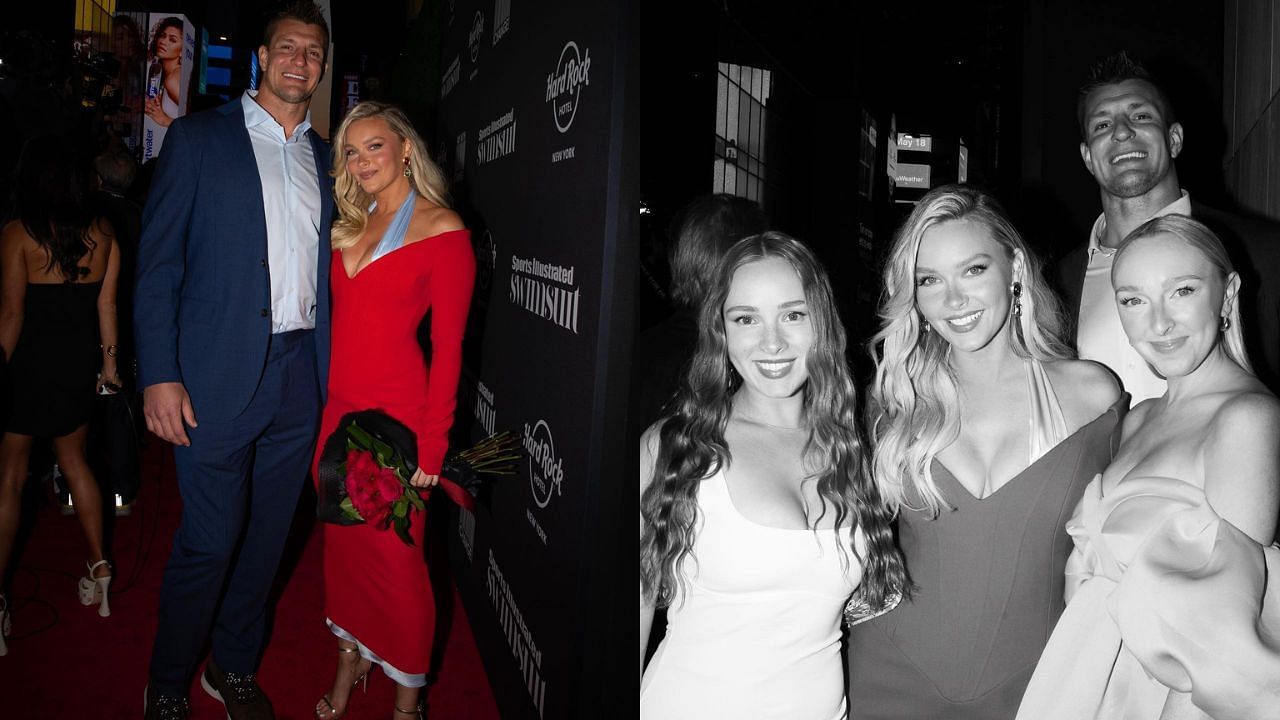 Rob Gronkowski and Camille Kostek were among the guests at the SI Swim media launch - images vis IG/@camillekostek