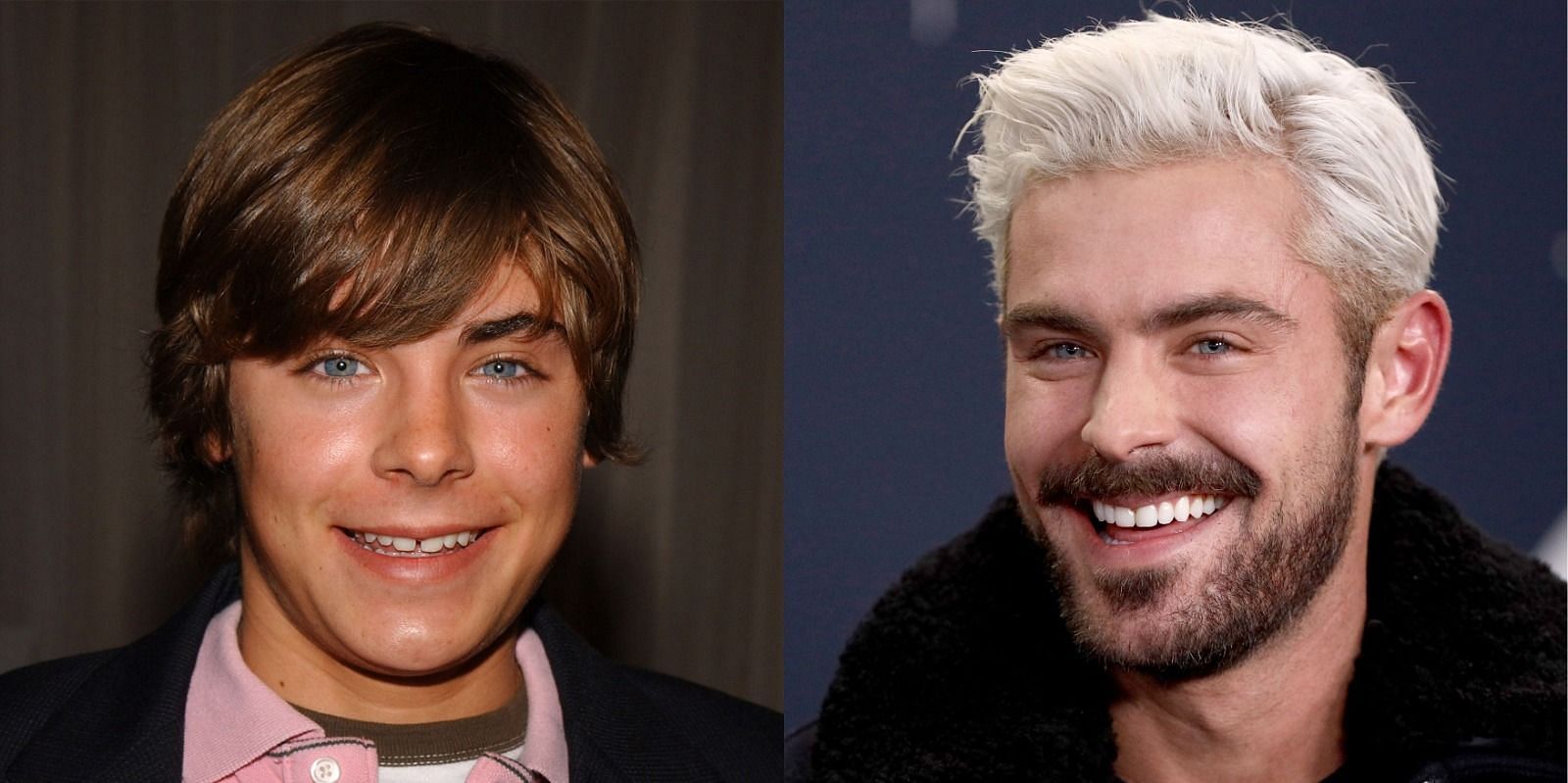 Zac Efron then and now (Image via Getty)