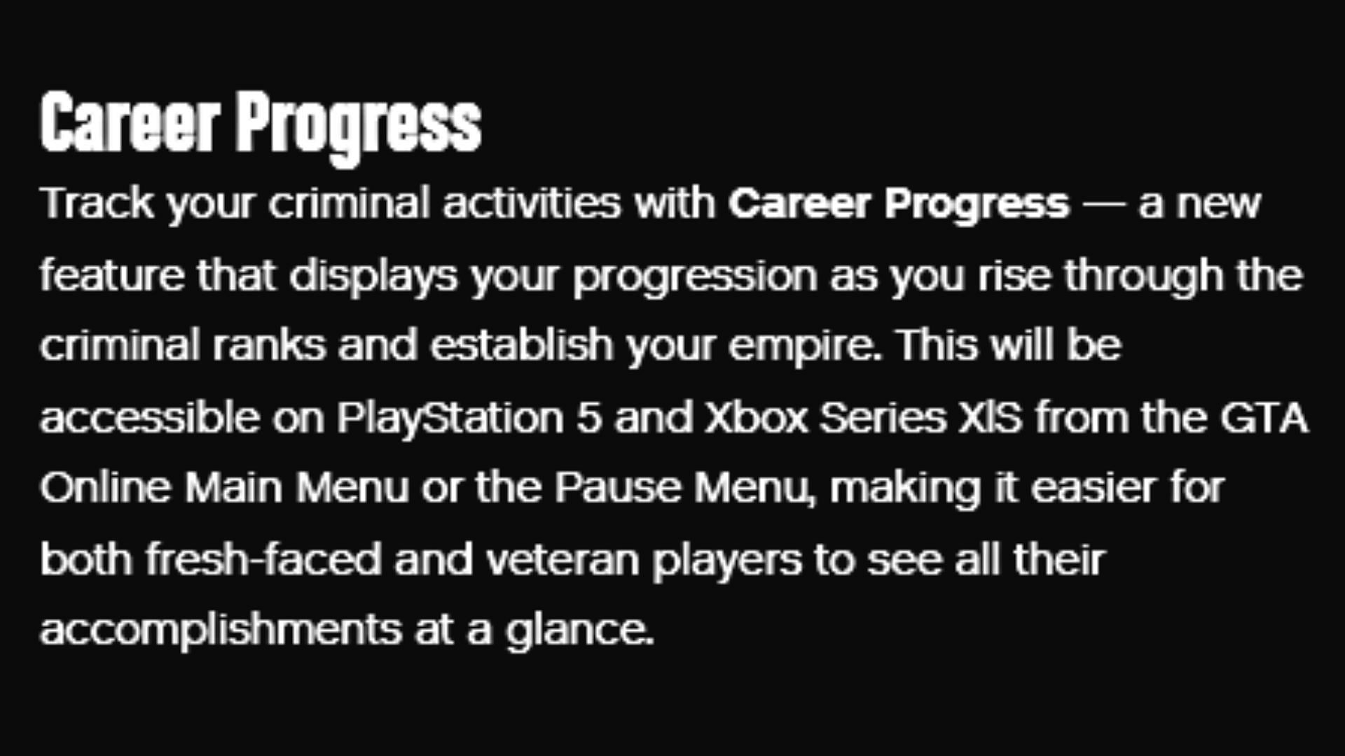 New upcoming feature, Career Progress, announced (Image via Rockstar Games)