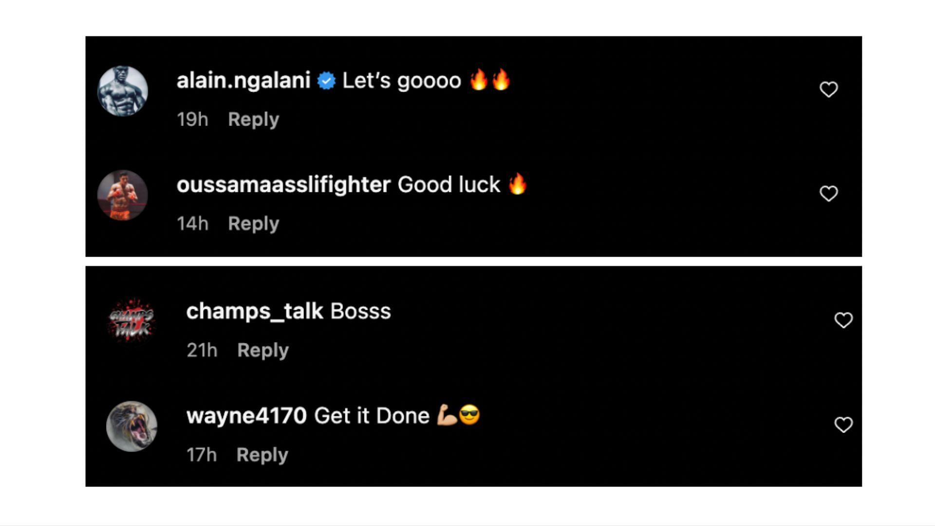 Instagram replies to Holzken