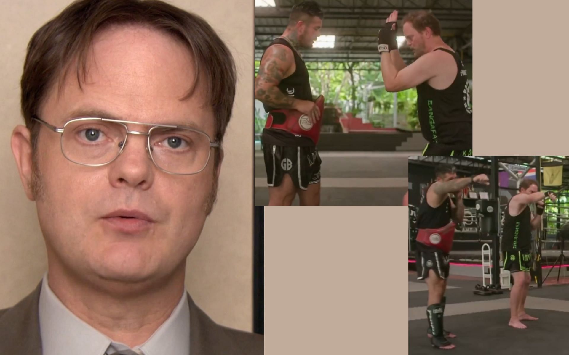 Rainn Wilson (Dwight Schrute) from The Office trains Muay Thai