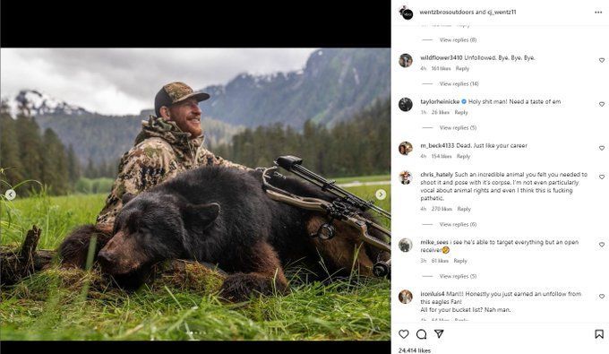 LOOK: Washington Commanders Ex Carson Wentz Kills Black Bear With