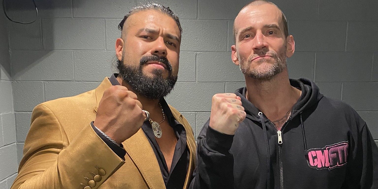 Andrade shared a backstage photo with CM Punk following Collision premiere last week!